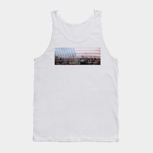 Patriotic NYC with Star-Spangled Banner Flag Tank Top